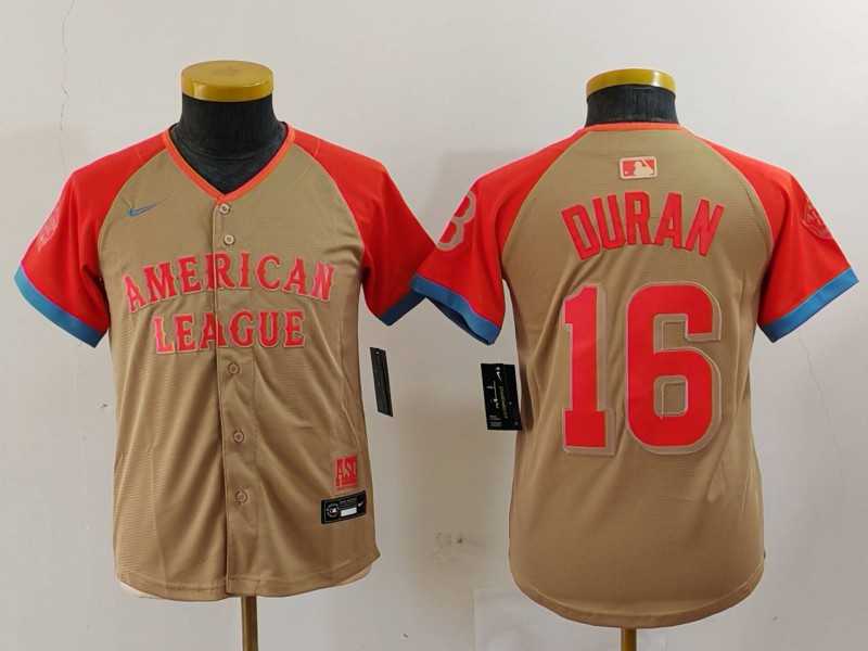 Youth Boston Red Sox #16 Jarren Duran Cream 2024 All Star Limited Stitched Jersey->2024 mlb all-star->MLB Jersey